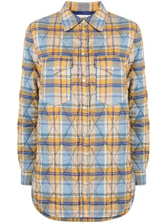 Isabel Marant padded check shirt jacket - women - Cotton/Polyester - 38 - Blue