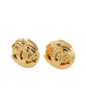 Chanel Plated Coco Mark Vintage Earrings (Authentic Pre-Loved)
