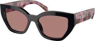 Prada PR A09SF Asian Fit 12O10D Womens Sunglasses Black Size 55