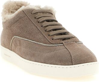 Fabiana Filippi Shearling-Lined Suede Sneaker - Taupe