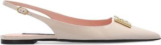 Dolce & Gabbana Schoenen met logo - Dames - Ballerinas - Roze - 35 EU - Leer - Schoenen