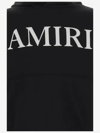 Amiri Logo-Print Cotton Hoodie - Black
