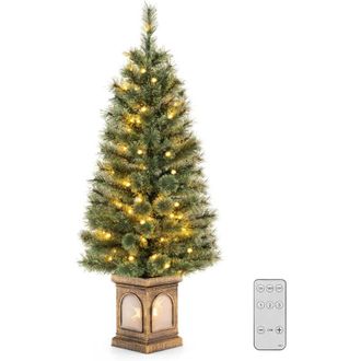 Costway Costway 120cm &Aacute;rbol De Navidad Artificial Con Agujas De Pino, 100 Luces Led Y 116 Ramas, Base Llena De Cemento, 3 Modos Din&aacute;micos Y Brillo Ajustable, 