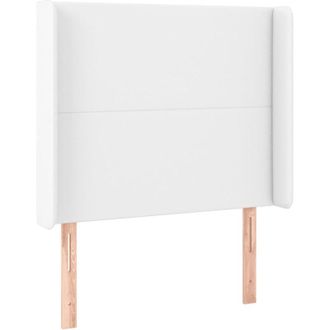 vidaXL Cabecero Con Led Cuero Sint&eacute;tico Blanco 83x16x118/128 Cm Vidaxl