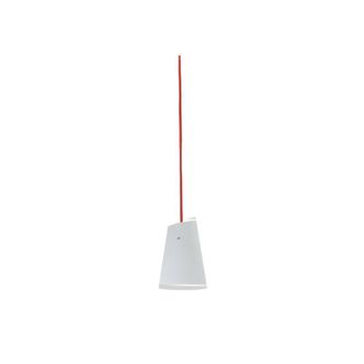 Netlighting Ermes Glass Ceiling Pendant Chrome Opal Red E27 in White