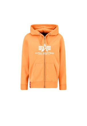 Alpha Industries Alpha Industries Mens Basic Big Logo PP Zip Hoodie - Orange - Size X-Large
