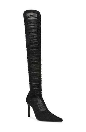 Steve Madden Rashida Sheer Mesh Over the Knee Boot in Black Mesh at Nordstrom Rack, Size 6.5