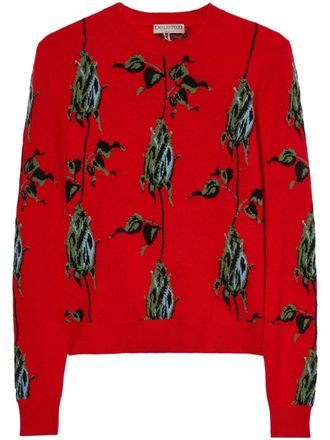 Pucci floral woollen jumper - women - Wool - M - Red
