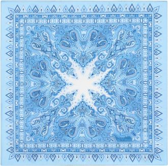 Etro Zijden pochet met bloemen paisleyprint - Blauw