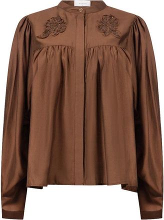 Nukus Alishka Blouse - Dames - Blouses - Bruin - 2XL - Polyester - Overhemden
