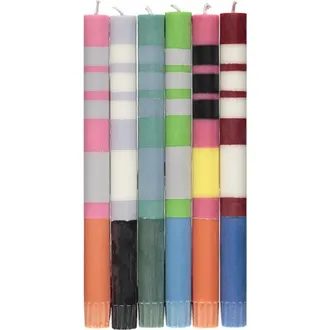 British Colour Standard Mixed Pack of all 3 Stripes Dinner Candles - Set of 6 in Multi 2 at Nordstrom