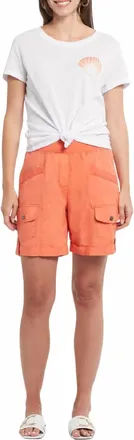 Tribal Willa Pull On Cuffed Shorts In Guava
