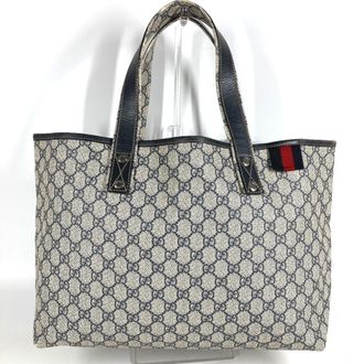 Gucci Sherry Line Navy Gg Supreme Shoulder Bag Tote Bag (Pre-Owned)