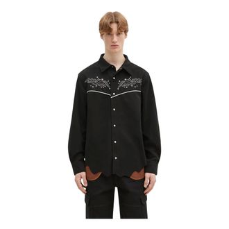 Andersson Bell Camisa Lemmans de Ante Sint&eacute;tico - Shirts - Hombre - Negro - M