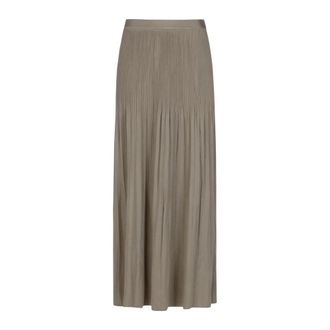 Giorgio Armani Maxi Skirts, female, Beige, Size: 2XS Pleated Maxi Skirt