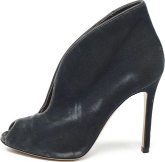 Gianvito Rossi Pumps in velluto con punta aperta Pre-owned 100mm - Nero