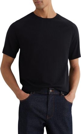 Reiss Brook Merino Wool T-Shirt in Navy at Nordstrom, Size Xx-Large