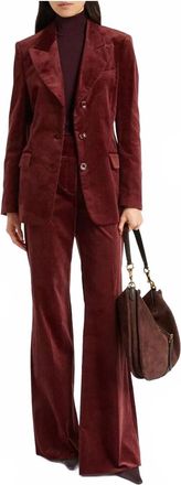 Dorothee Schumacher Twisted Structure Jacket In Maroon Corduroy