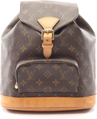 Louis Vuitton Brown Monogram Coated Canvas Leather Backpack (Pre-Owned)