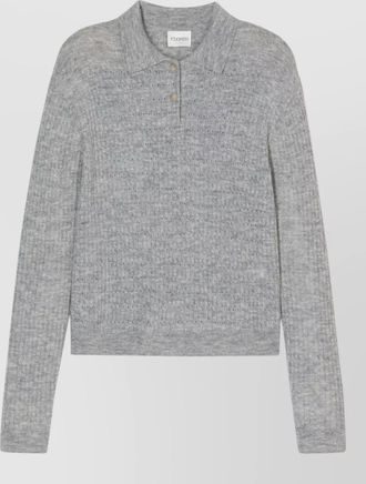 Closed ribbed knit polo jumper