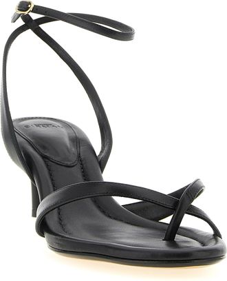 Alexandre Birman Womens Nelly Heel Sandal Black Cow Leather
