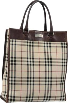 Burberry Pre-owned Canvas Tote Bag - Dames - Vintage Shopper - Beige - ONE Size - Vintage