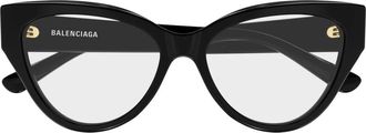 Balenciaga Glasses, female, Black, Size: 56 MM Cat-eye Optical Frame