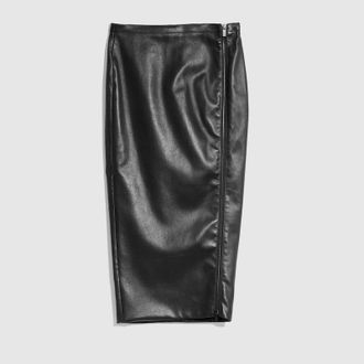 Gucci Lightweight Stretch Leather Skirt, Black