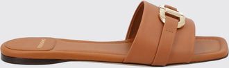 Ferragamo Sandali flat Gancini in pelle liscia con punta squadrata aperta e logo
