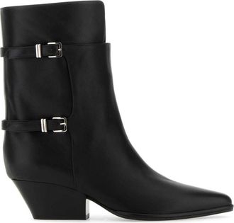 Sergio Rossi Black Leather Ankle Boots