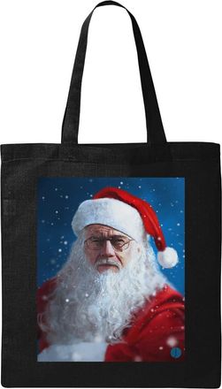 Generic Merry Christmas Santa Claus gifts holiday funny Natural Ecological Cotton Tote Bag Black