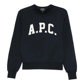 A.P.C. Fafalda Logo Print Sweatshirt - Dames - Sweatshirts - Blauw - S - Katoen - Hoodies & sweatvesten