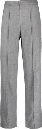 Rag & Bone high-waisted straight-leg trousers - women - Polyester/Polyamide/Virgin Wool/Cotton - 12 - Grey