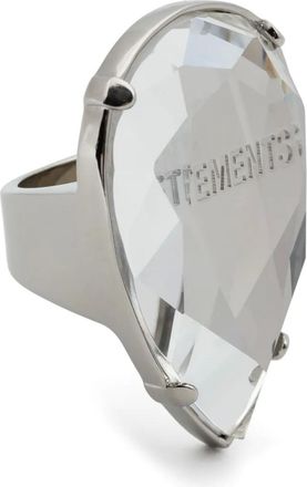 VETEMENTS Anello Pear Crystal - Argento