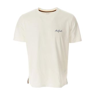 Paul Smith Tops, Heren, Wit, S, Katoen, Schaduw Logo Geborduurd T-shirt