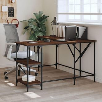 Berkfield Home Desk Brown Oak 139x139x75 cm Engineered Wood | Size: 139 x 139 x 75 cm