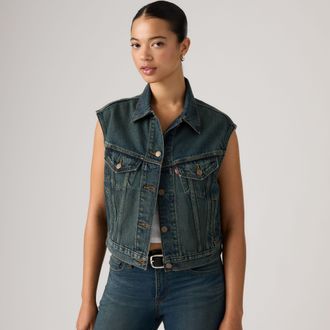 Levi's Shrunken 90s Trucker Vest - Womens - XS - Green