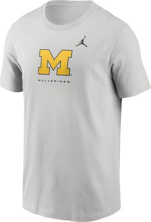 Nike Mens Michigan Courtside Jordan Brand Dri-FIT College T-Shirt in Grey | 0JET0BBMWN-L7G