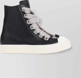 Rick Owens leather high-top sneakers contrast sole
