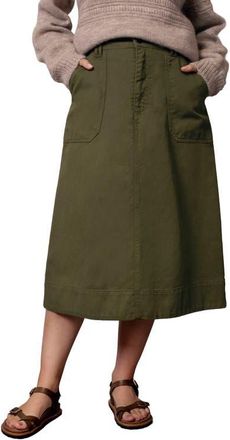 Celtic & Co. Cotton Twill Midi Skirt in Dark Olive at Nordstrom, Size 14