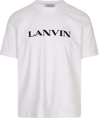 Lanvin Crew Neck White Cotton T-Shirt