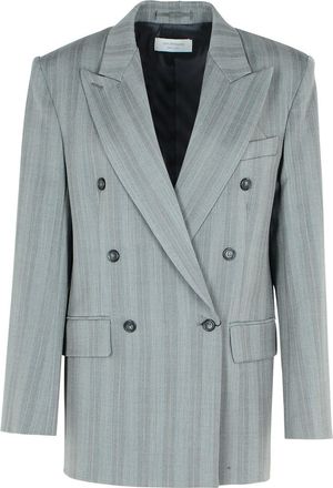 Sportmax Sportmax Merlot Grey Virgin Wool Blend Blazer