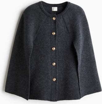 H&M Gestricktes Cape - Dunkelgraumeliert