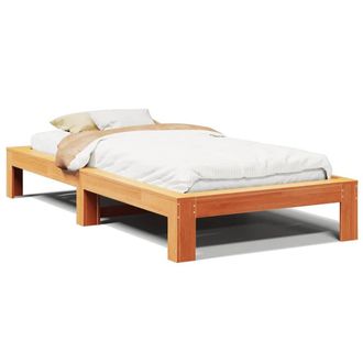 Berkfield Home Bed Frame without Mattress Wax Brown 90x190 cm Single Solid Wood Pine