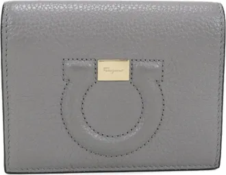 Ferragamo Gray Leather Wallet (Bi-Fold) (Pre-Owned)