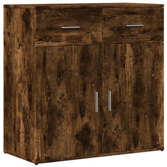 Berkfield Home Sideboard Smoked Oak 79x38x80 cm Engineered Wood in Brown | Size: 79 x 38 x 80 cm