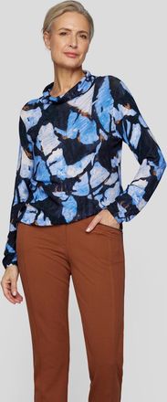 Rabe Langarmshirt mit Allover-Print und Stehkragen