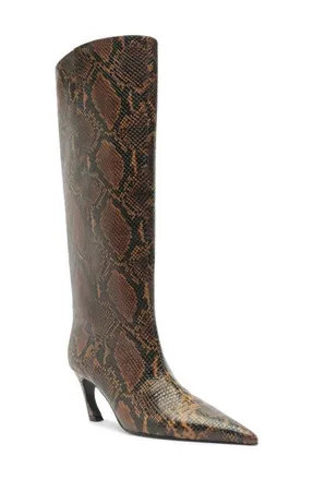 Schutz Lexi Pointed Toe Knee HIgh Boot in Pecan Brown at Nordstrom, Size 6.5