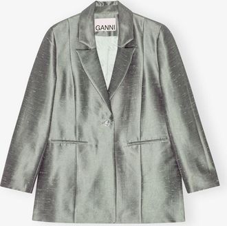 Ganni Grey Suiting Blazer - Size 32 Gray Quill