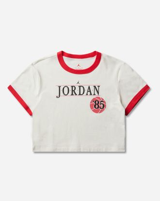 Nike Jordan Women s Basketball Word Ringer T-Shirt Sail / Track Red